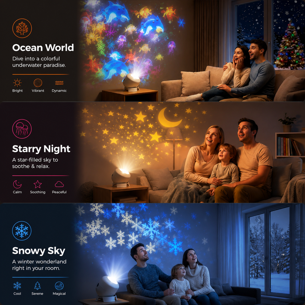 Ocean World Night Light Rotating Projector