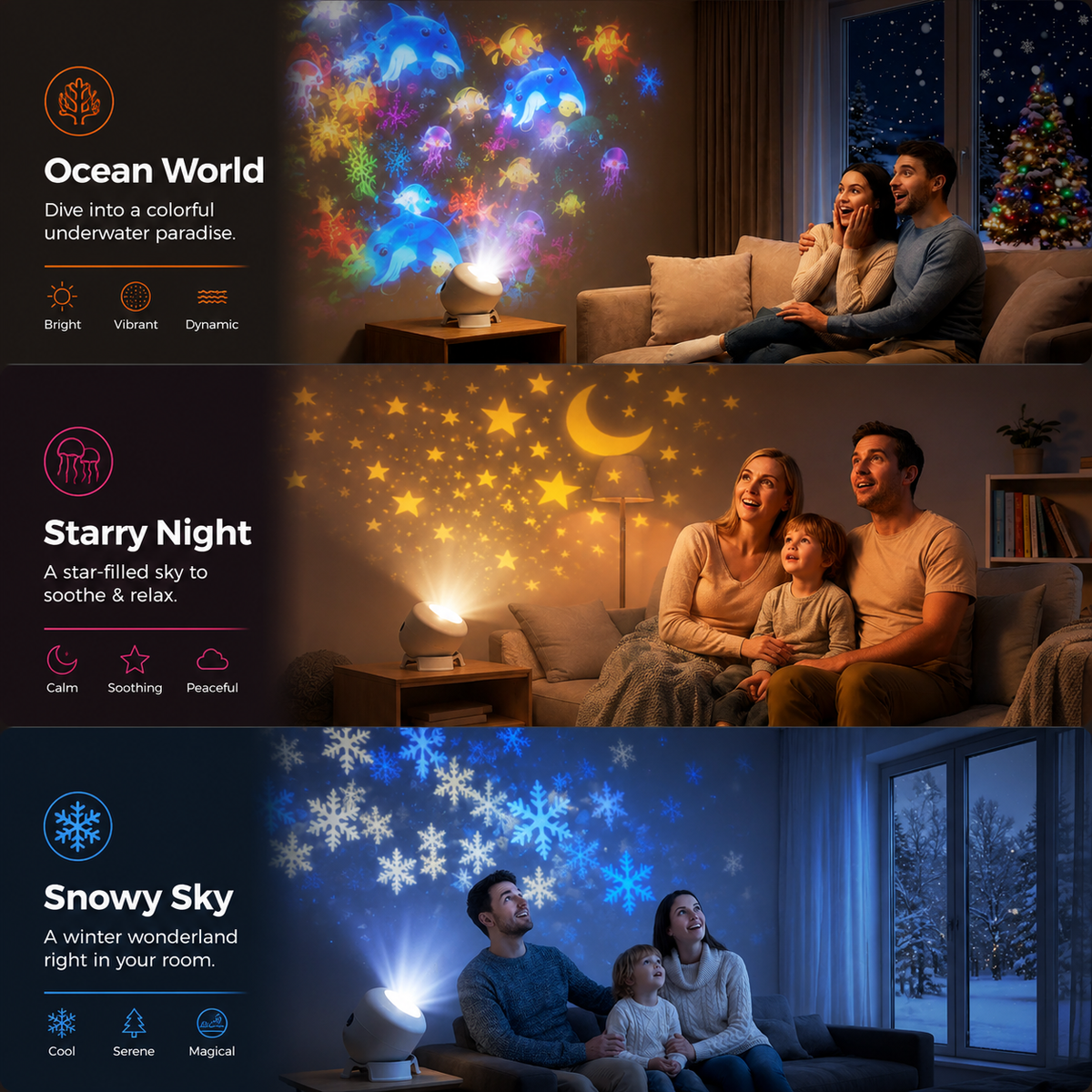 Ocean World Night Light Rotating Projector