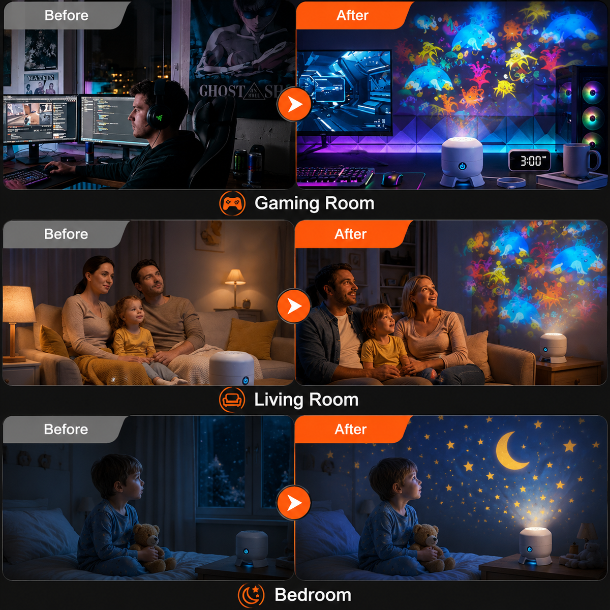 Ocean World Night Light Rotating Projector