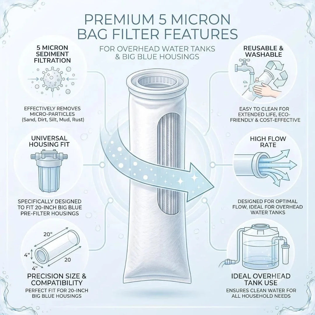 ( Set Of 3 Pcs ) Water Tank Inlet Filter – 5 Micron Sediment Filter